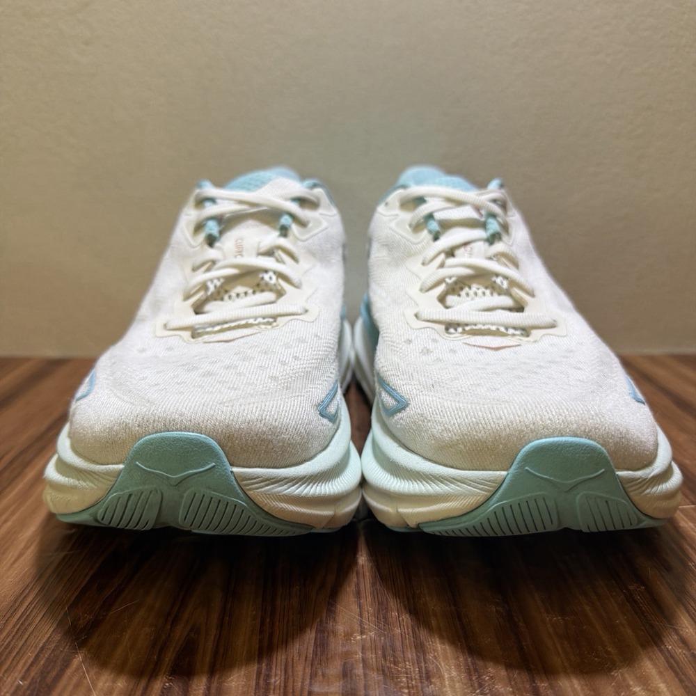 Hoka One One Clifton 9 White Blue Athletic Running Shoes Sneakers Women's 9.5 B - Picture 4 of 11